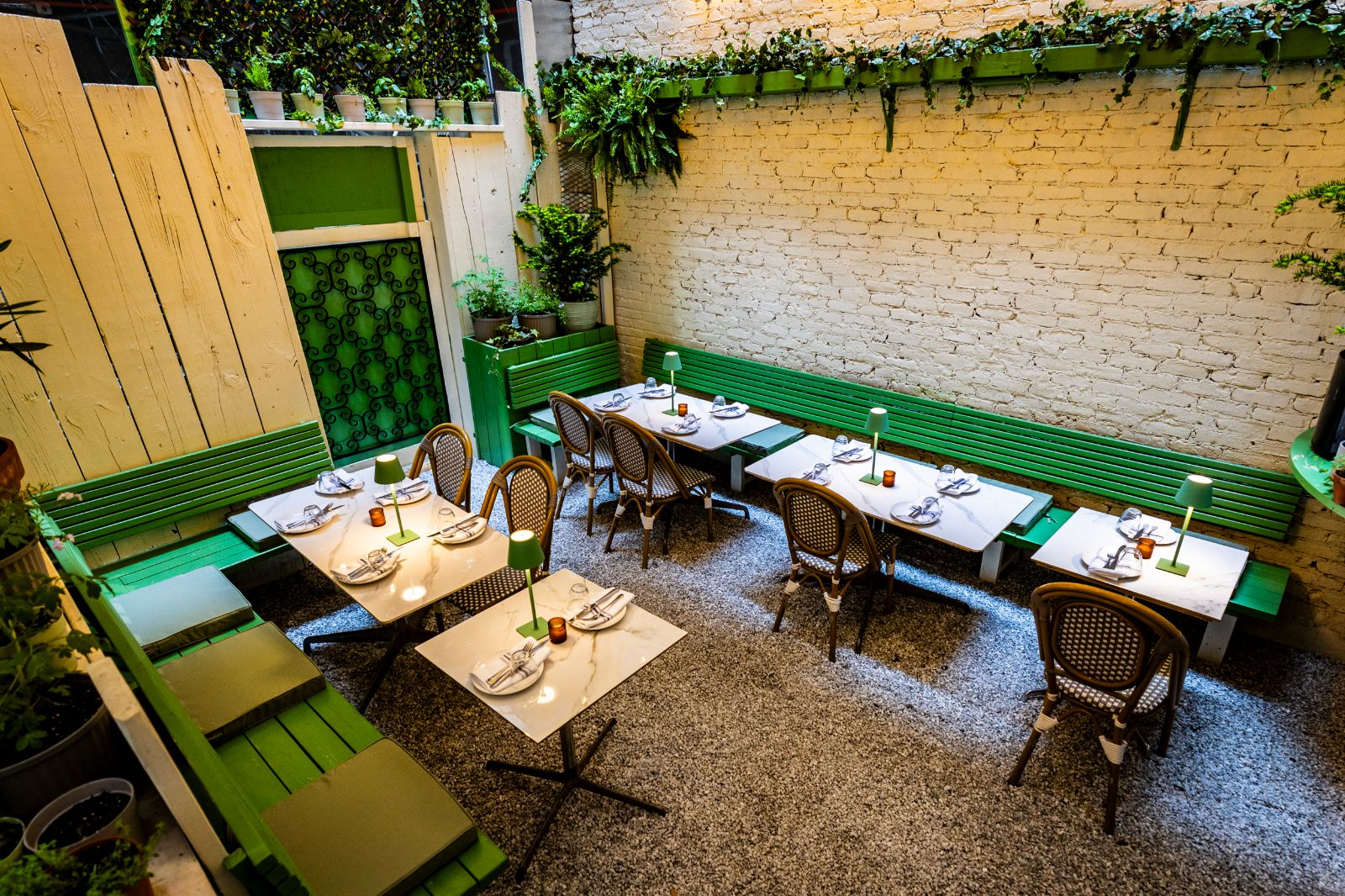 The hidden courtyard at Café Fleuri